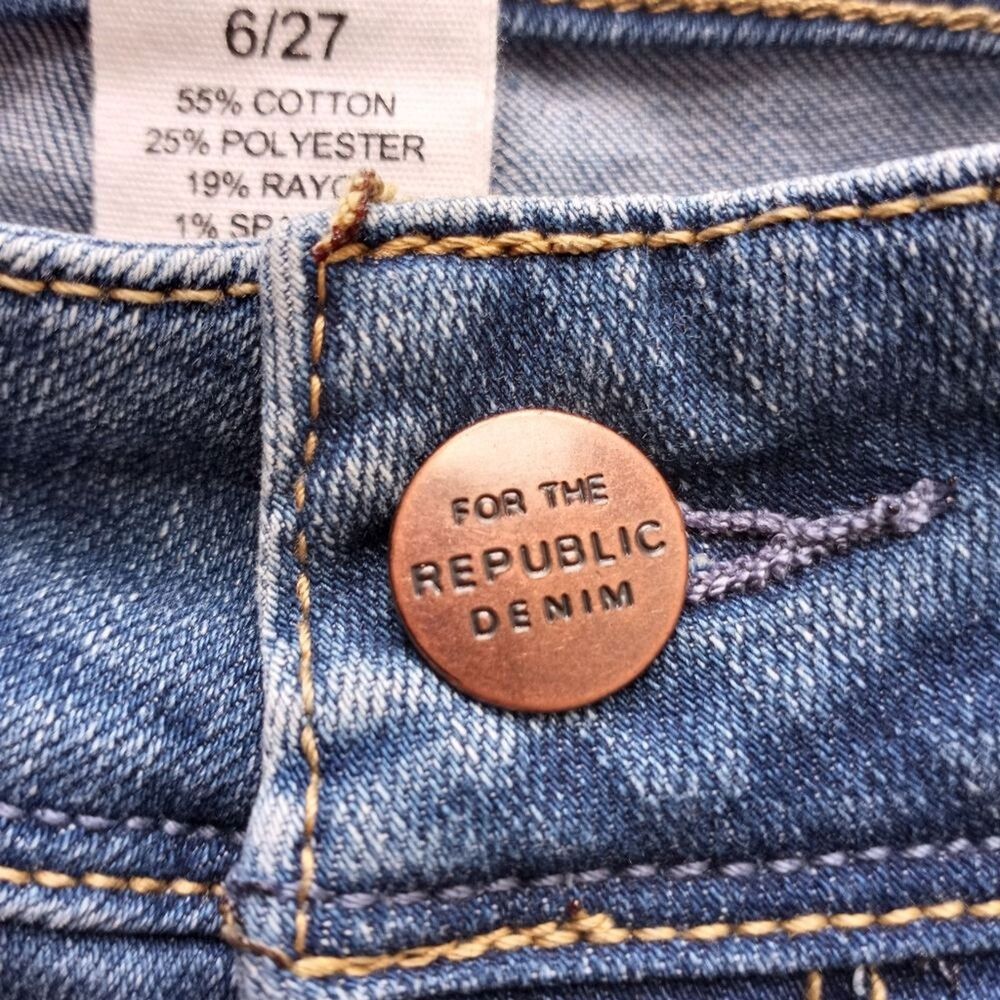 For The Republic Denim Ankle Jeans Women Size 6/27 Blue Stretch Mid Rise - Picture 6 of 13